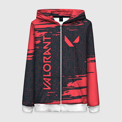 Толстовка на молнии женская VALORANT ВАЛОРАНТ, цвет: 3D-белый
