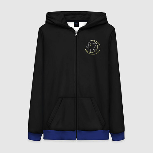 Женская толстовка на молнии Сэйлор мун / 3D-Синий – фото 1