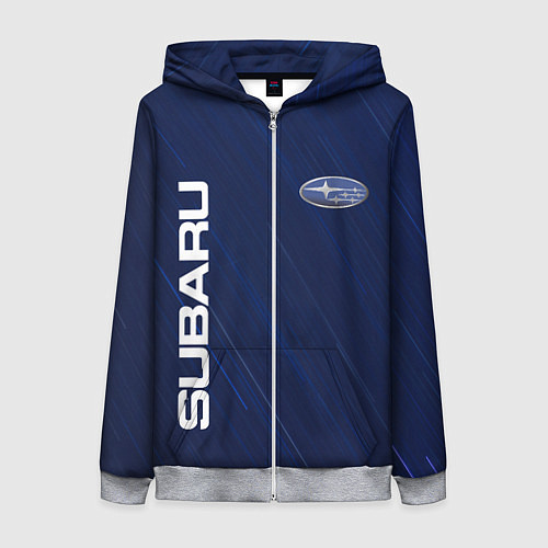 Женская толстовка на молнии SUBARU / 3D-Меланж – фото 1