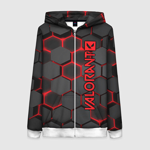 Женская толстовка на молнии Valorant / 3D-Белый – фото 1