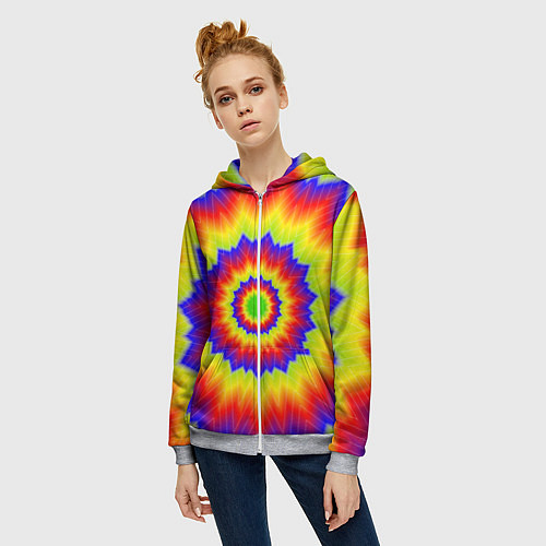 Женская толстовка на молнии Tie-Dye / 3D-Меланж – фото 3