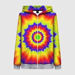 Толстовка на молнии женская Tie-Dye, цвет: 3D-меланж