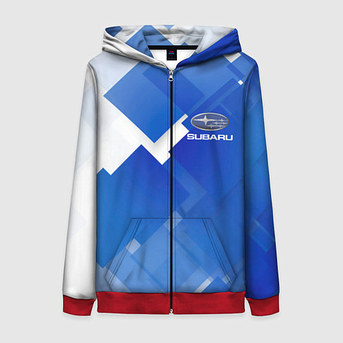 Женская толстовка на молнии SUBARU / 3D-Красный – фото 1