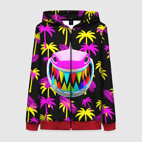 Женская толстовка на молнии 6ix9ine / 3D-Красный – фото 1