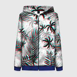 Женская толстовка на молнии ПАЛЬМЫ TROPICAL GLITCH