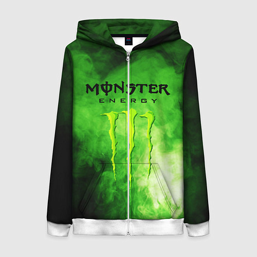 Женская толстовка на молнии MONSTER ENERGY / 3D-Белый – фото 1