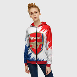 Толстовка на молнии женская ARSENAL, цвет: 3D-красный — фото 2