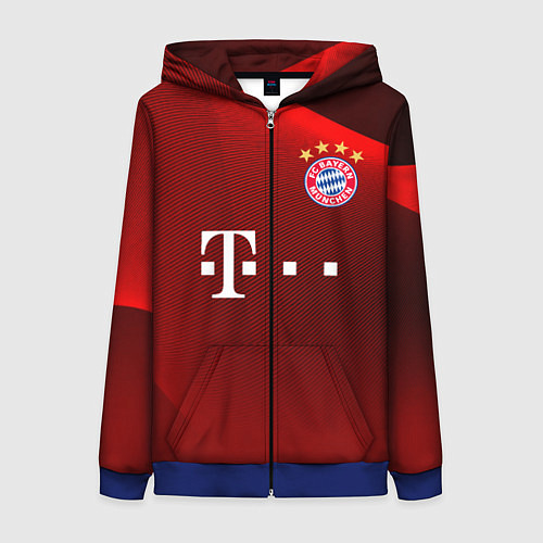 Женская толстовка на молнии BAYERN MUNCHEN / 3D-Синий – фото 1