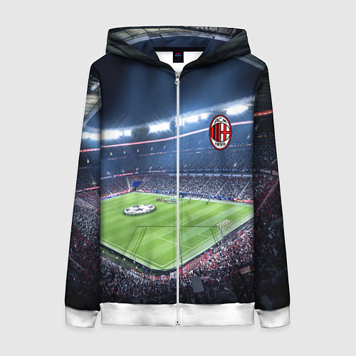 Женская толстовка на молнии FC MILAN / 3D-Белый – фото 1