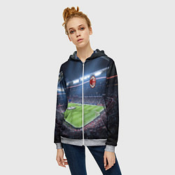 Толстовка на молнии женская FC MILAN, цвет: 3D-меланж — фото 2
