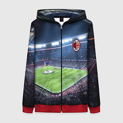 Толстовка на молнии женская FC MILAN, цвет: 3D-красный