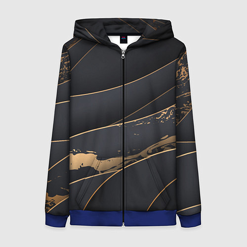 Женская толстовка на молнии Black gold / 3D-Синий – фото 1