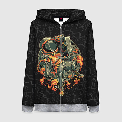 Женская толстовка на молнии Космическая музыка music / 3D-Меланж – фото 1