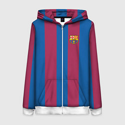 Толстовка на молнии женская FC Barcelona 2021, цвет: 3D-белый