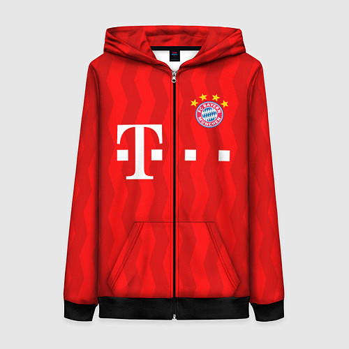 Женская толстовка на молнии FC Bayern Munchen / 3D-Черный – фото 1