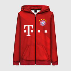 Толстовка на молнии женская FC Bayern Munchen, цвет: 3D-красный
