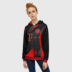 Толстовка на молнии женская FC Bayern Munchen, цвет: 3D-красный — фото 2