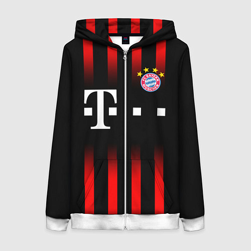 Женская толстовка на молнии FC Bayern Munchen / 3D-Белый – фото 1