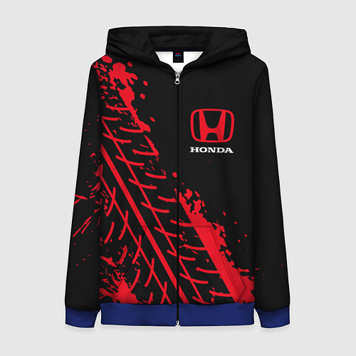 Женская толстовка на молнии HONDA ХОНДА / 3D-Синий – фото 1