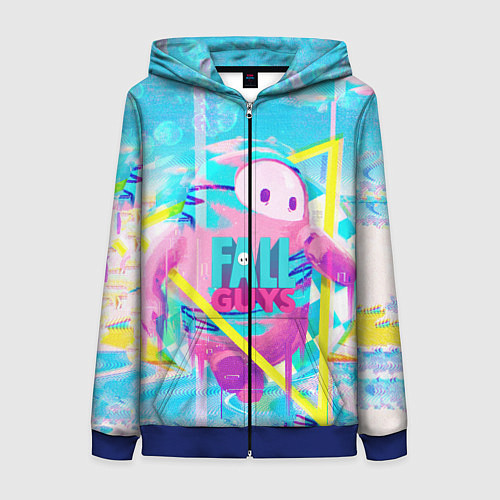 Женская толстовка на молнии Fall Guys / 3D-Синий – фото 1