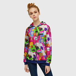 Толстовка на молнии женская Fall Guys, цвет: 3D-синий — фото 2