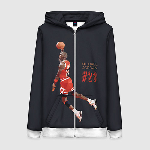 Женская толстовка на молнии MICHAEL JORDAN / 3D-Белый – фото 1