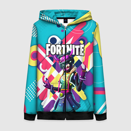 Женская толстовка на молнии FORTNITE / 3D-Черный – фото 1