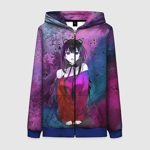Женская толстовка на молнии Anime / 3D-Синий – фото 1