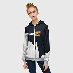 Толстовка на молнии женская Pornhub, цвет: 3D-меланж — фото 2