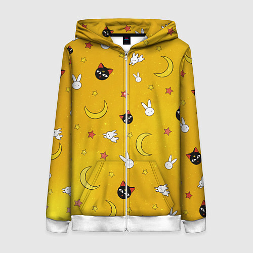 Женская толстовка на молнии СЕЙЛОР МУН / 3D-Белый – фото 1