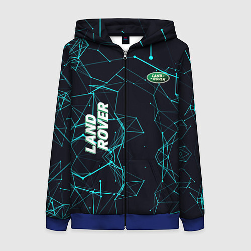 Женская толстовка на молнии Land Rover / 3D-Синий – фото 1