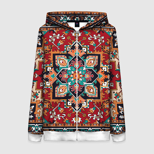 Женская толстовка на молнии Классический ковер / 3D-Белый – фото 1