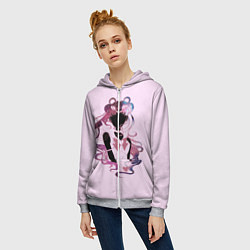 Толстовка на молнии женская Космическая Сейлор Мун, цвет: 3D-меланж — фото 2