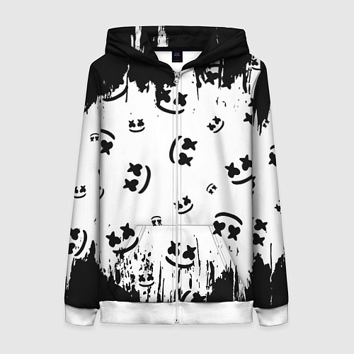 Женская толстовка на молнии MARSHMELLO МАРШМЕЛЛОУ / 3D-Белый – фото 1