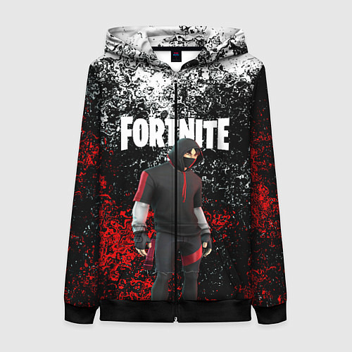 Женская толстовка на молнии IKONIK FORTNITE / 3D-Черный – фото 1