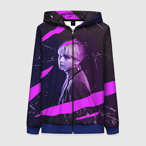 Женская толстовка на молнии BTS / 3D-Синий – фото 1