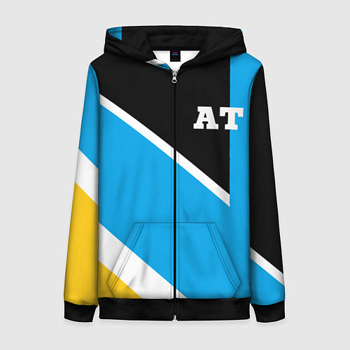 Женская толстовка на молнии Athletic team blue / 3D-Черный – фото 1