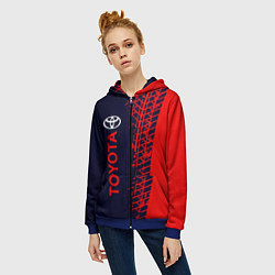 Толстовка на молнии женская TOYOTA ТОЙОТА, цвет: 3D-синий — фото 2