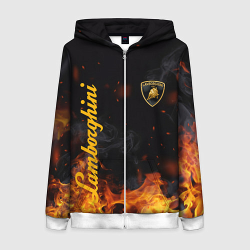 Женская толстовка на молнии LAMBORGHINI / 3D-Белый – фото 1