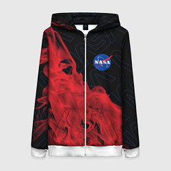 Толстовка на молнии женская NASA НАСА, цвет: 3D-белый