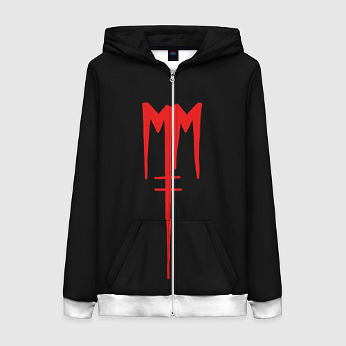 Женская толстовка на молнии Marilyn Manson / 3D-Белый – фото 1