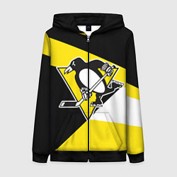 Толстовка на молнии женская Pittsburgh Penguins Exclusive, цвет: 3D-черный