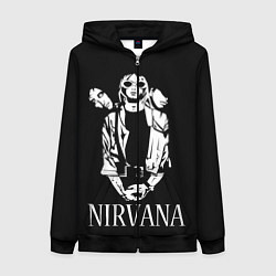 Толстовка на молнии женская NIRVANA, цвет: 3D-черный