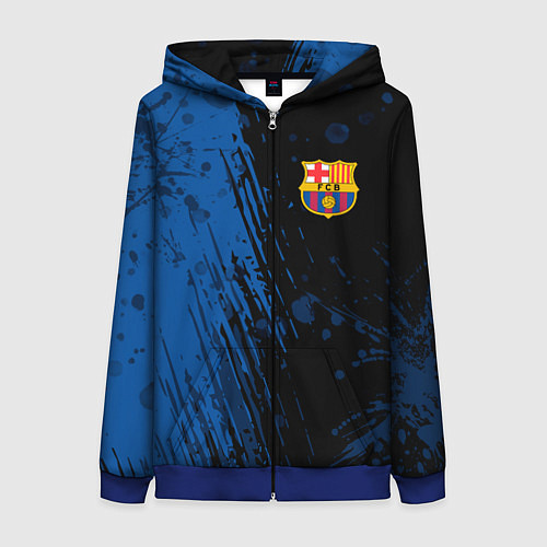 Женская толстовка на молнии FC Barcelona ФК Барселона / 3D-Синий – фото 1