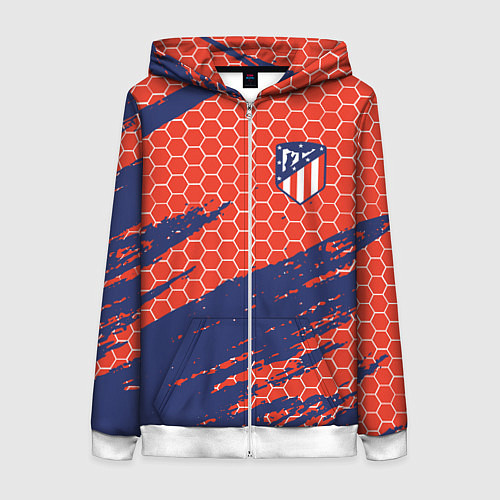 Женская толстовка на молнии Atletico Madrid / 3D-Белый – фото 1