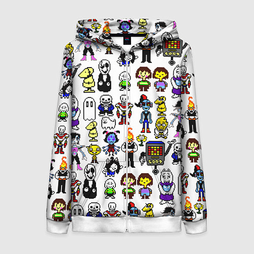 Женская толстовка на молнии UNDERTALE / 3D-Белый – фото 1