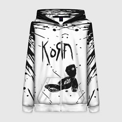Толстовка на молнии женская Korn, цвет: 3D-белый