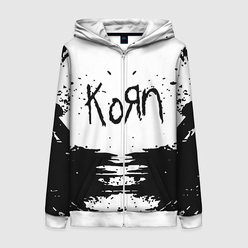 Женская толстовка на молнии Korn / 3D-Белый – фото 1