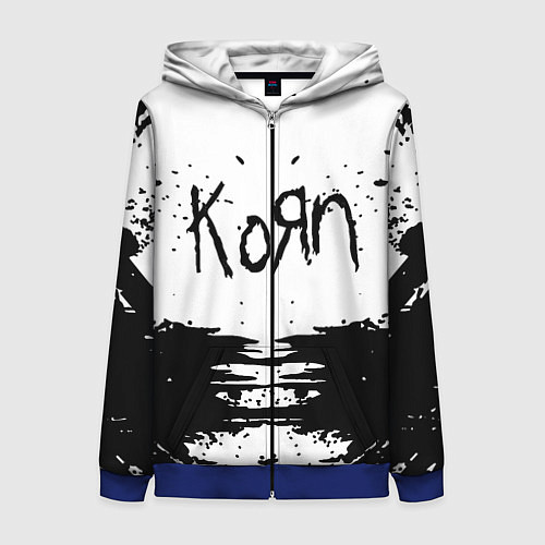 Женская толстовка на молнии Korn / 3D-Синий – фото 1