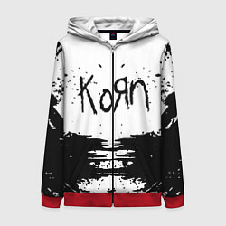 Толстовка на молнии женская Korn, цвет: 3D-красный
